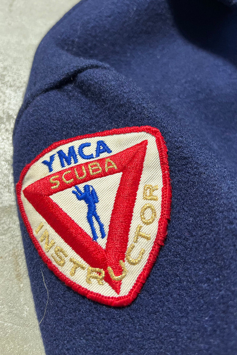 60'S SCUBA CLUB WOOL STADIUM JACKET IRIDESCENT LINING / NAVY [SIZE: 42 USED]
