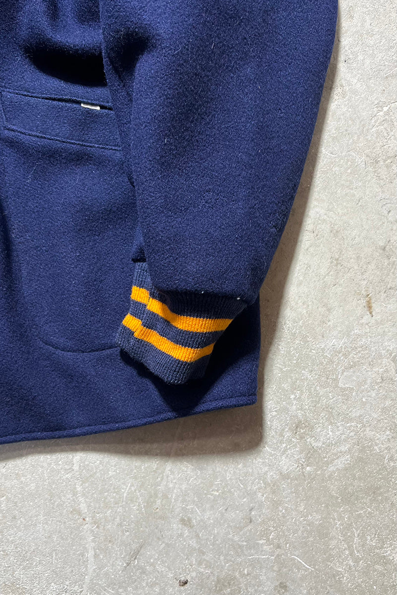 60'S SCUBA CLUB WOOL STADIUM JACKET IRIDESCENT LINING / NAVY [SIZE: 42 USED]