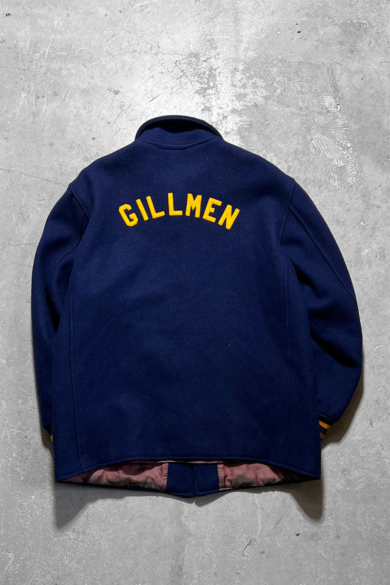 60'S SCUBA CLUB WOOL STADIUM JACKET IRIDESCENT LINING / NAVY [SIZE: 42 USED]