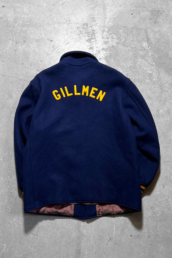 60'S SCUBA CLUB WOOL STADIUM JACKET IRIDESCENT LINING / NAVY [SIZE: 42 USED]