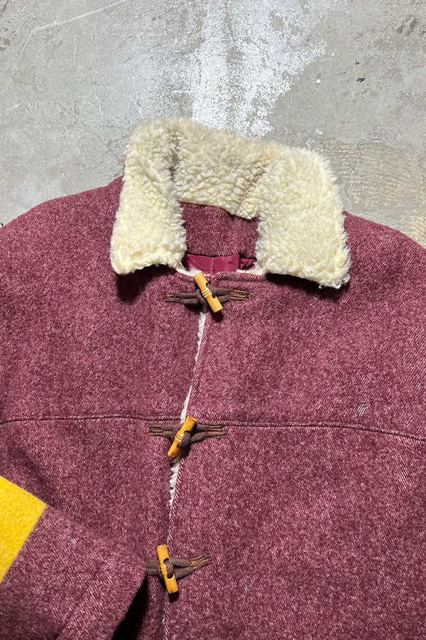 WOOL BLANKET COAT WITH BOA LINER / PURPLE [SIZE: L USED]