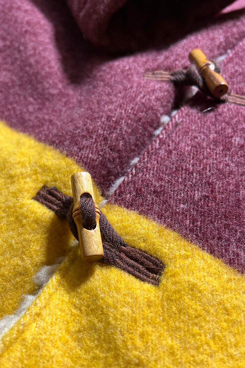 WOOL BLANKET COAT WITH BOA LINER / PURPLE [SIZE: L USED]