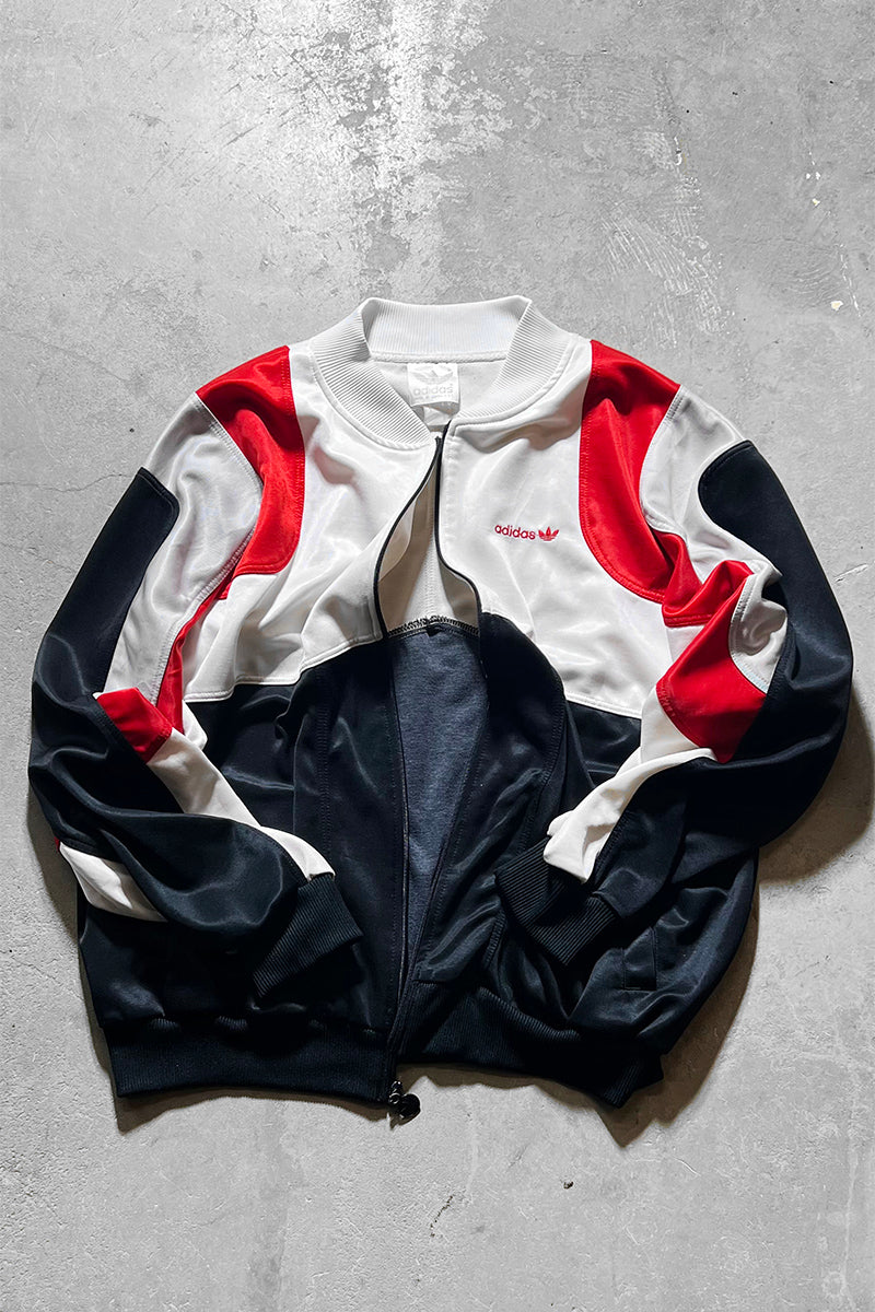80'S ZIP TRACK JACKET / WHITE [SIZE: XL USED]