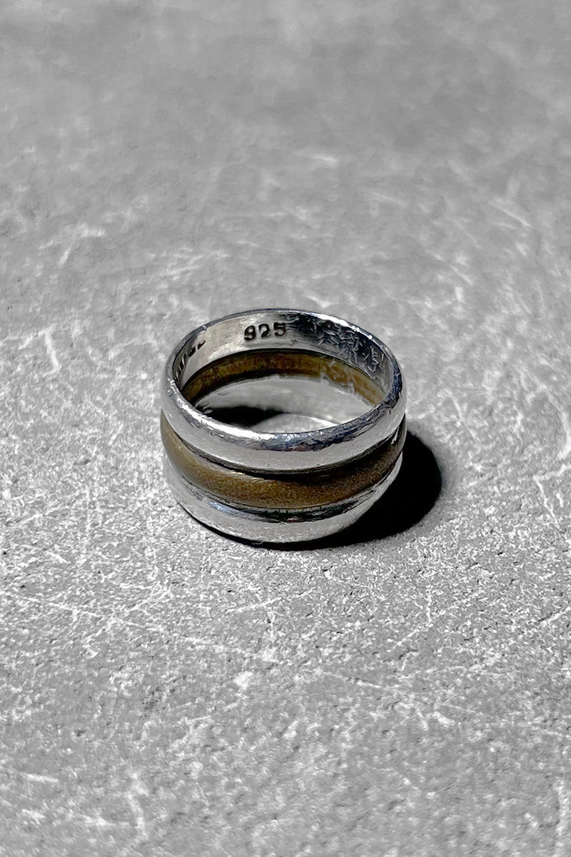 925 SILVER RING W/BRASS / SILVER [SIZE: 12号相当 USED]