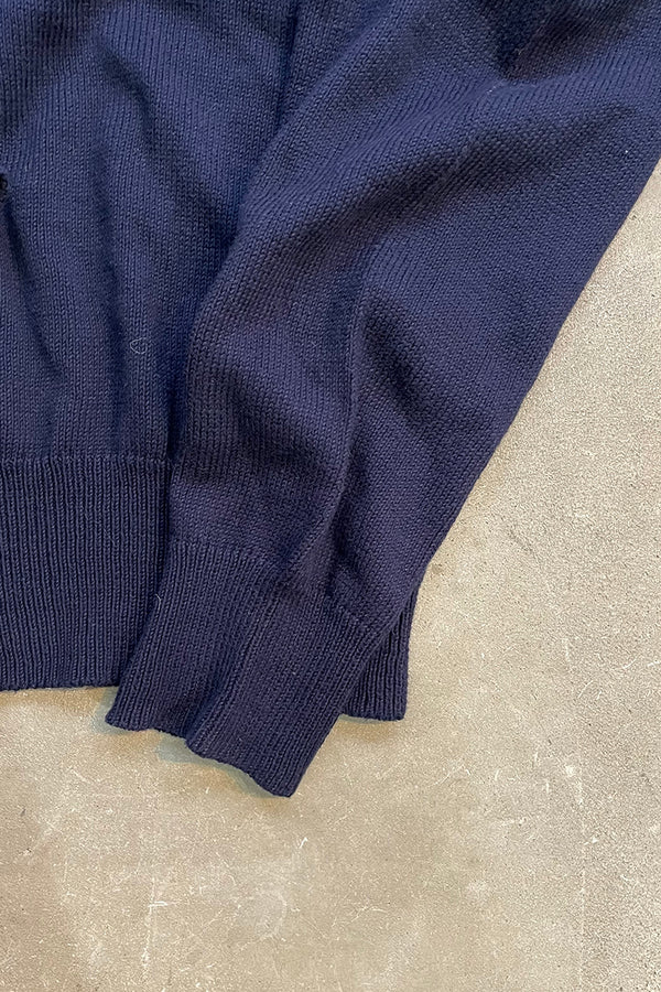 12SS DOWEN COTTON KNIT V-NECK SWEATER / NAVY [SIZE: L USED]