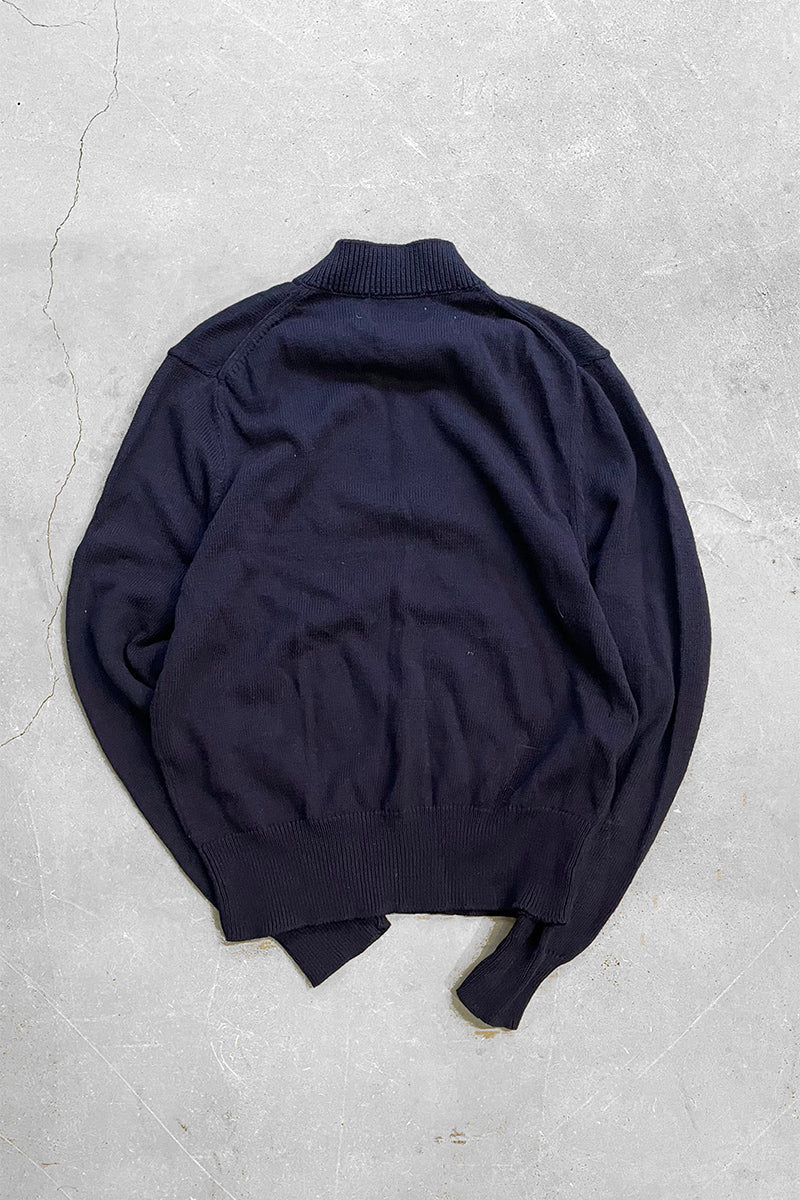 12SS DOWEN COTTON KNIT V-NECK SWEATER / NAVY [SIZE: L USED]