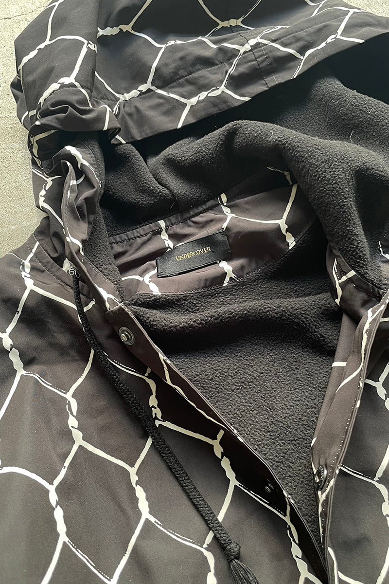 MADE IN JAPAN 16AW FENCE PRINT HOODIE NYLON JACKET / BLACK [SIZE: 3 USED]