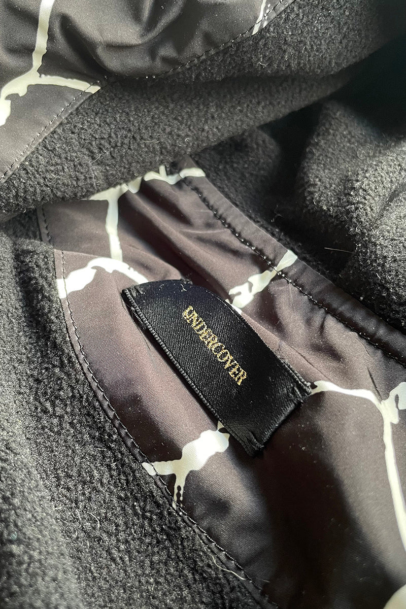 MADE IN JAPAN 16AW FENCE PRINT HOODIE NYLON JACKET / BLACK [SIZE: 3 USED]
