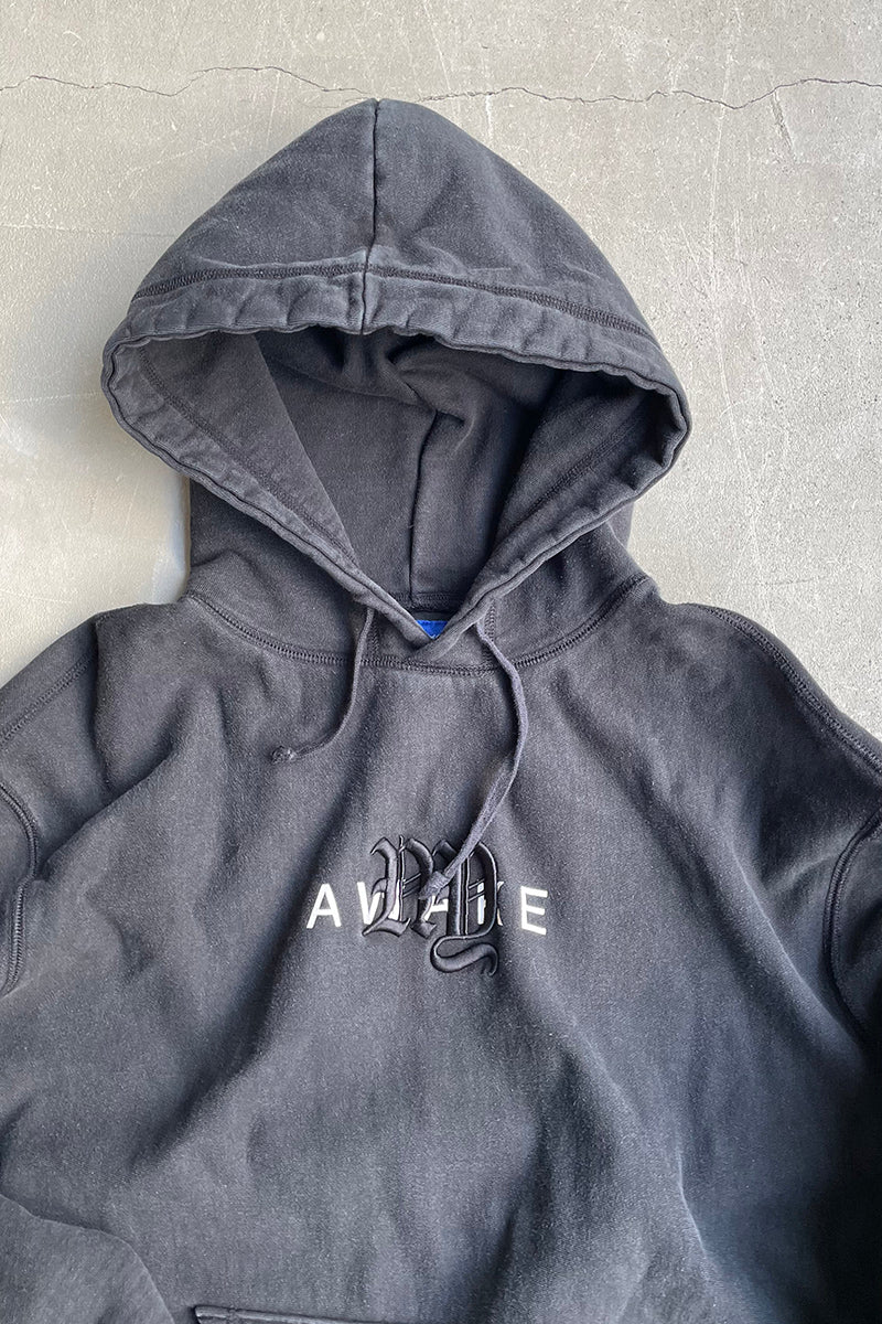 COLLEGE LOGO SWEAT HOODIE / FADED BLACK [SIZE: XL USED]