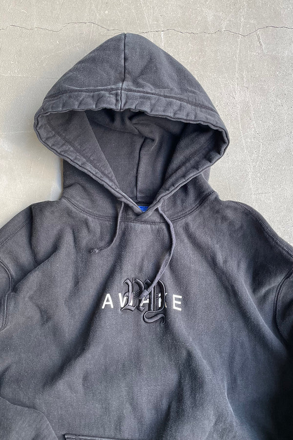 COLLEGE LOGO SWEAT HOODIE / FADED BLACK [SIZE: XL USED]