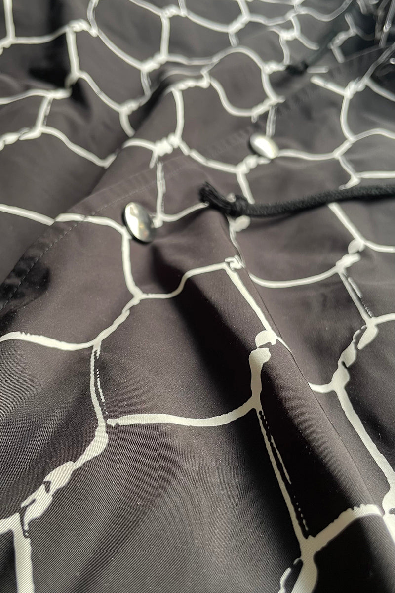 MADE IN JAPAN 16AW FENCE PRINT HOODIE NYLON JACKET / BLACK [SIZE: 3 USED]