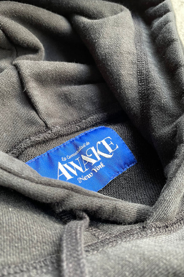 COLLEGE LOGO SWEAT HOODIE / FADED BLACK [SIZE: XL USED]