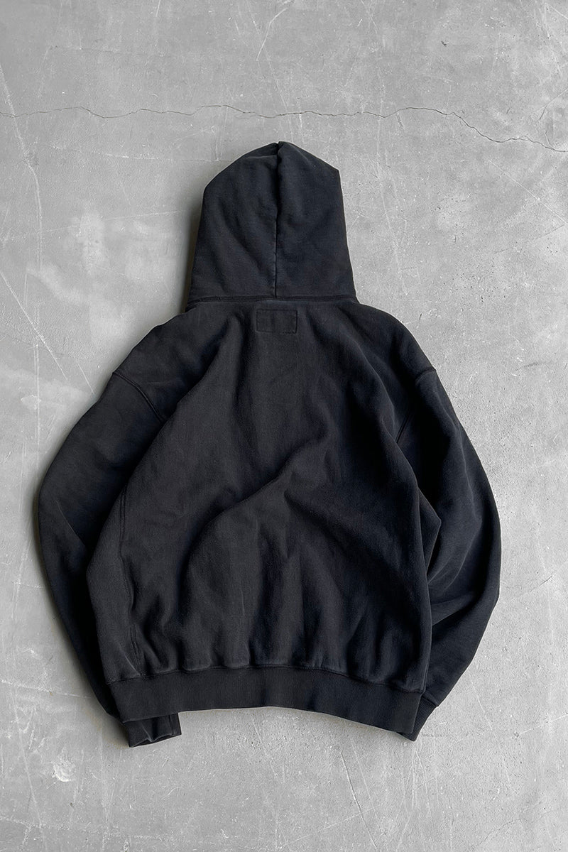COLLEGE LOGO SWEAT HOODIE / FADED BLACK [SIZE: XL USED]