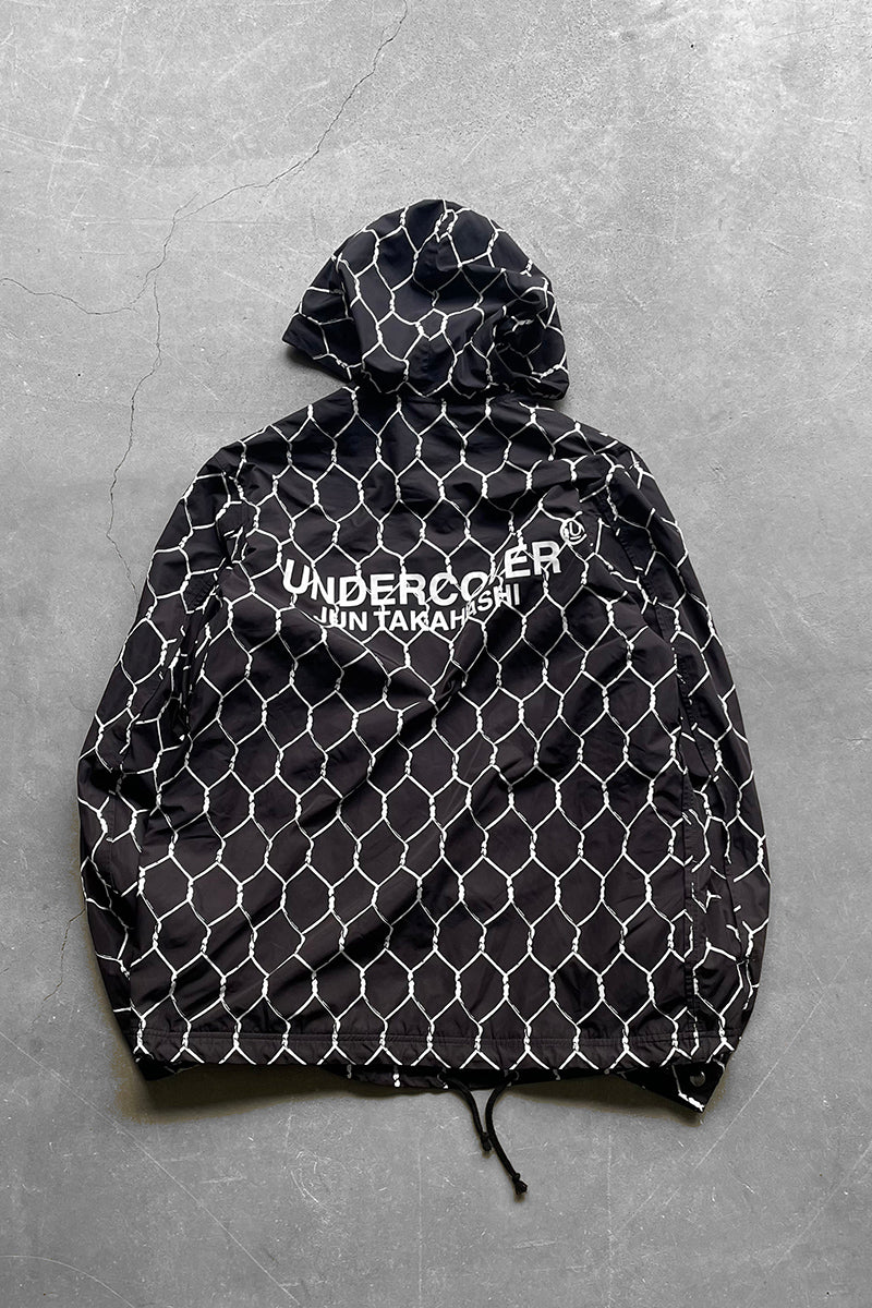 MADE IN JAPAN 16AW FENCE PRINT HOODIE NYLON JACKET / BLACK [SIZE: 3 USED]