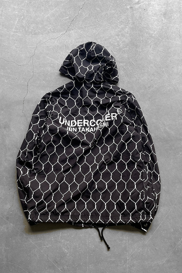 MADE IN JAPAN 16AW FENCE PRINT HOODIE NYLON JACKET / BLACK [SIZE: 3 USED]