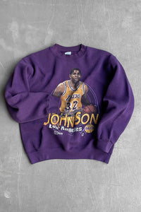 MADE IN USA 90'S NBA LAKERS MAGIC JOHNSON SWEATSHIRT / PURPLE [SIZE: M USED]