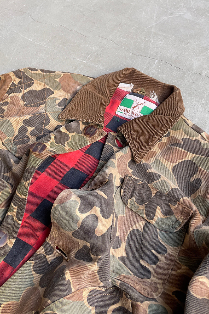 70'S HUNTING DUCK HUNT CAMO JACKET / CAMO [SIZE: M USED]