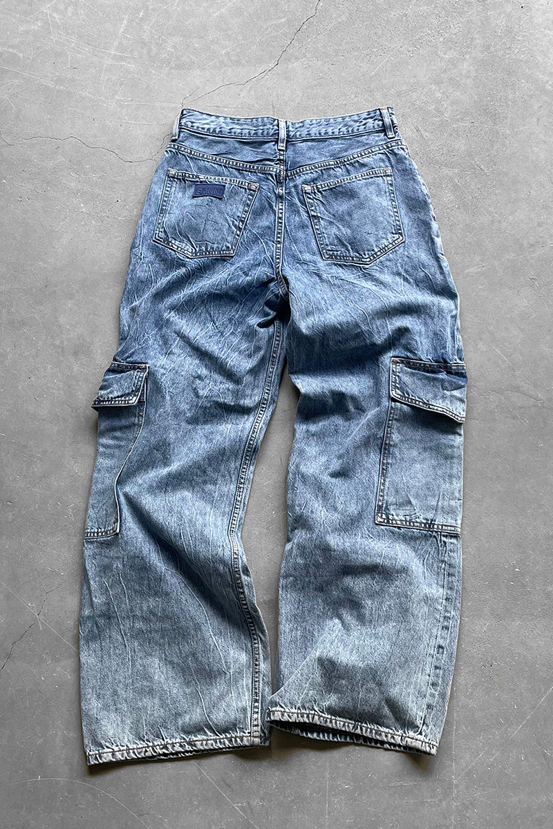 MADE IN TURKEY ANGI DENIM CARGO PANTS / INDIGO [SIZE: 28 USED]