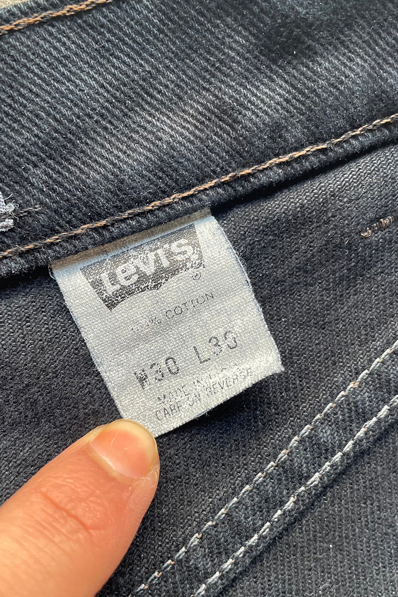 MADE IN USA 93'S SILVER TAB LOOSE DENIM PANTS / BLACK [SIZE: 30 USED]