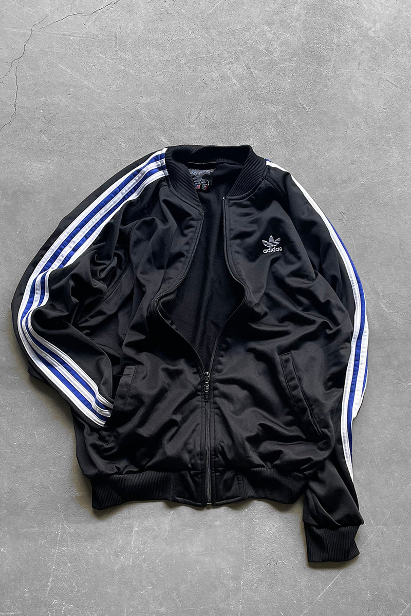 90'S RAGLAN SLEEVE TRACK JACKET / BLACK [SIZE: S USED]