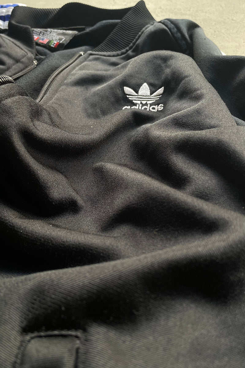 90'S RAGLAN SLEEVE TRACK JACKET / BLACK [SIZE: S USED]