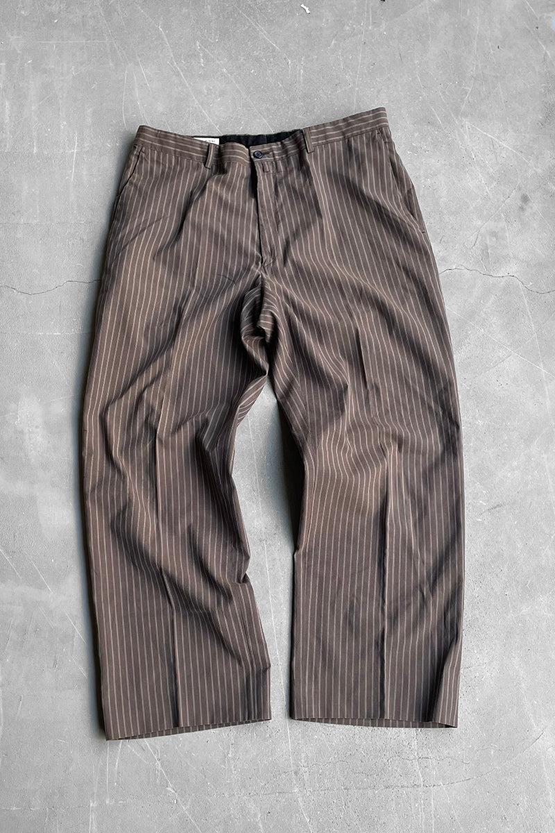 MADE IN SLOVENIA STRIPE SLACKS / BROWN [SIZE: 52 USED]