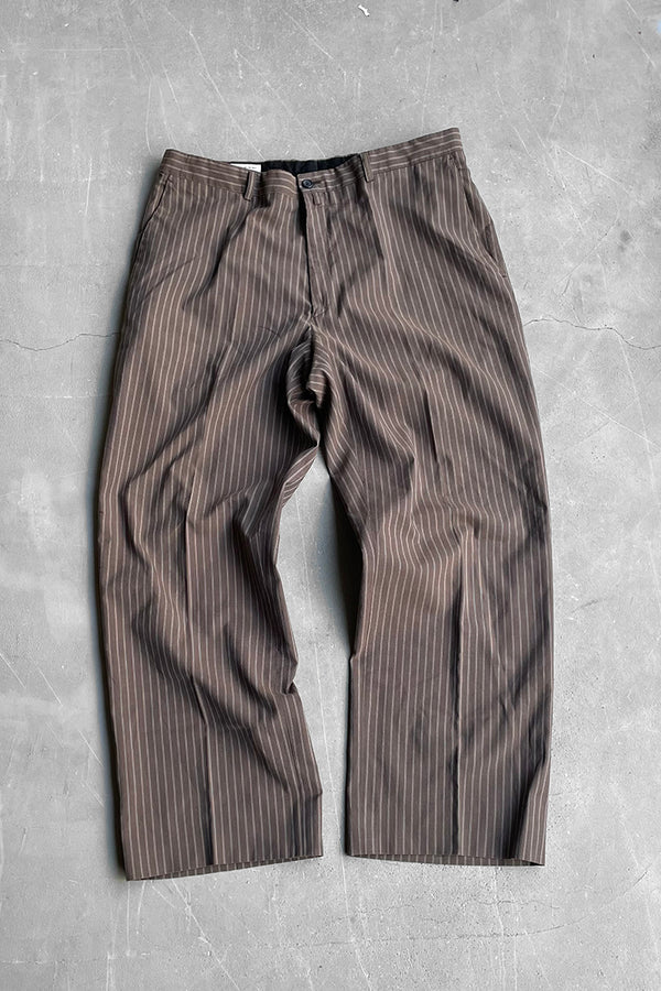 MADE IN SLOVENIA STRIPE SLACKS / BROWN [SIZE: 52 USED]
