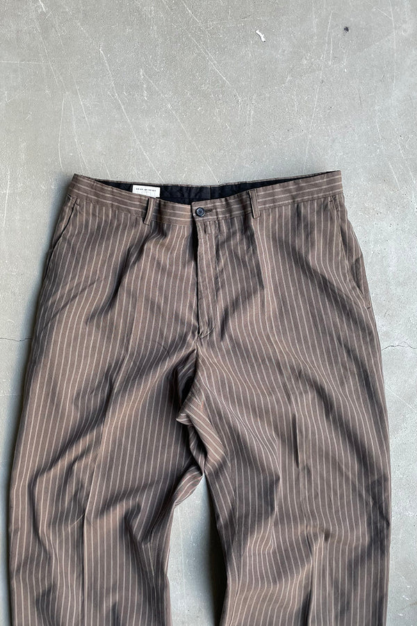 MADE IN SLOVENIA STRIPE SLACKS / BROWN [SIZE: 52 USED]