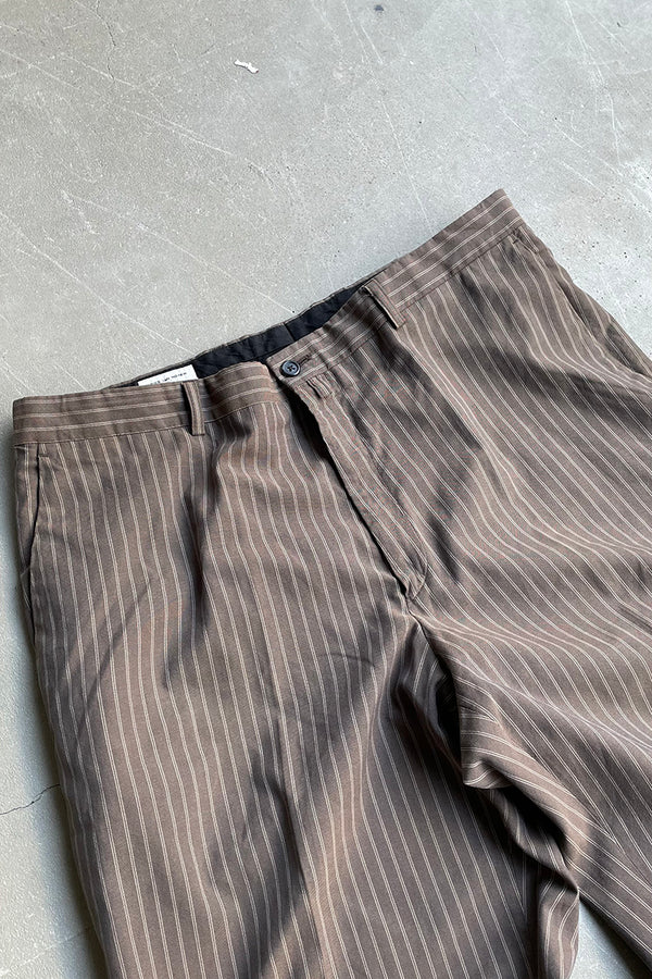 MADE IN SLOVENIA STRIPE SLACKS / BROWN [SIZE: 52 USED]