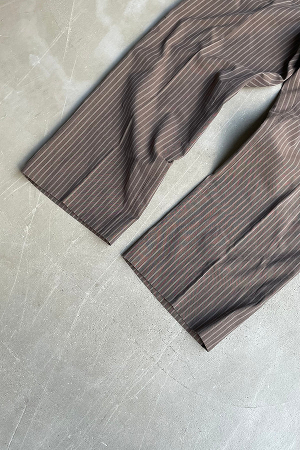 MADE IN SLOVENIA STRIPE SLACKS / BROWN [SIZE: 52 USED]