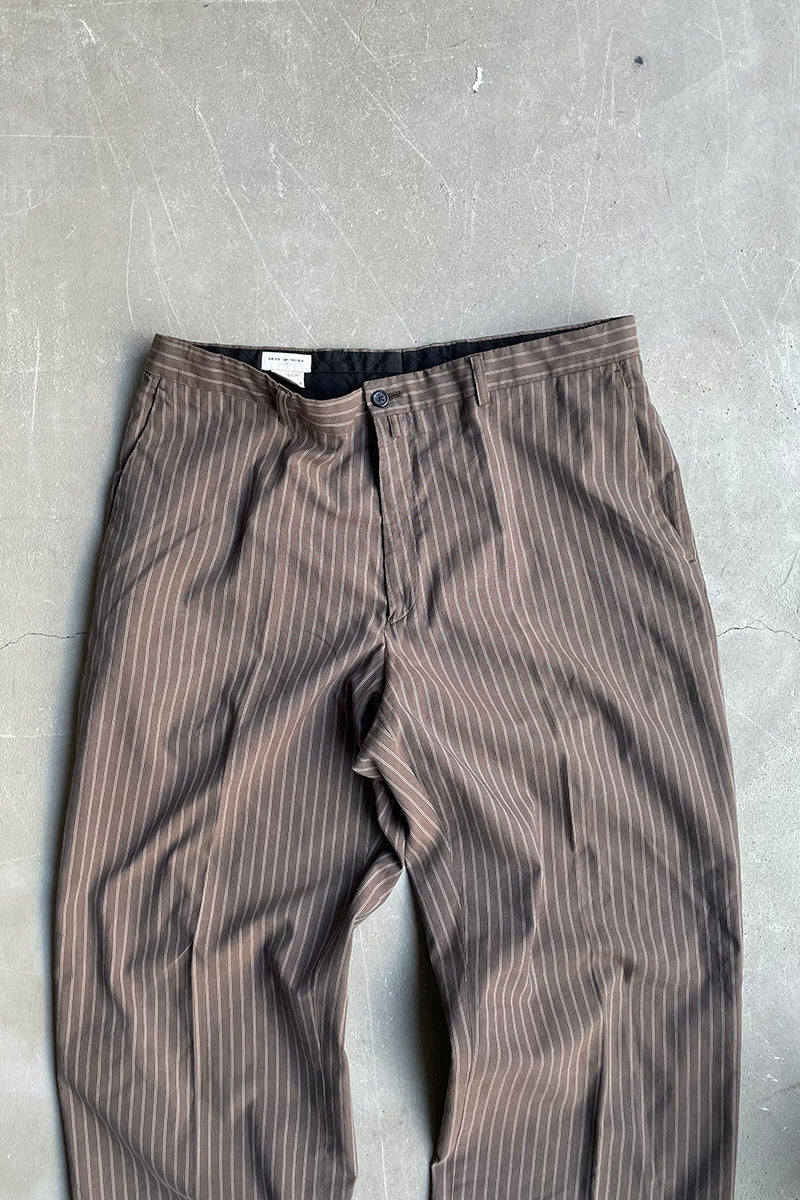 MADE IN SLOVENIA STRIPE SLACKS / BROWN [SIZE: 52 USED]
