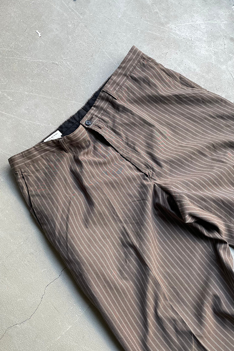 MADE IN SLOVENIA STRIPE SLACKS / BROWN [SIZE: 52 USED]