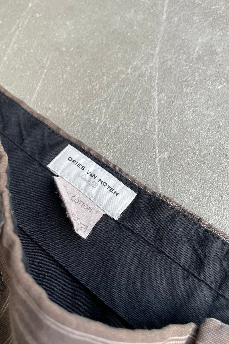 MADE IN SLOVENIA STRIPE SLACKS / BROWN [SIZE: 52 USED]