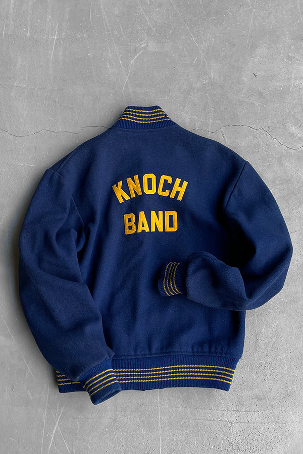 70'S KNOCH BAND WOOL STADIUM JACKET / NAVY [SIZE: 32 USED]