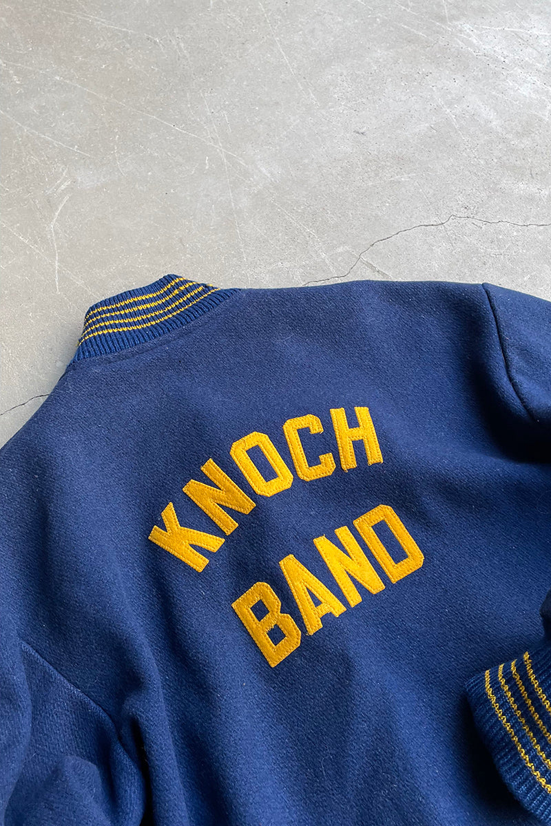 70'S KNOCH BAND WOOL STADIUM JACKET / NAVY [SIZE: 32 USED]