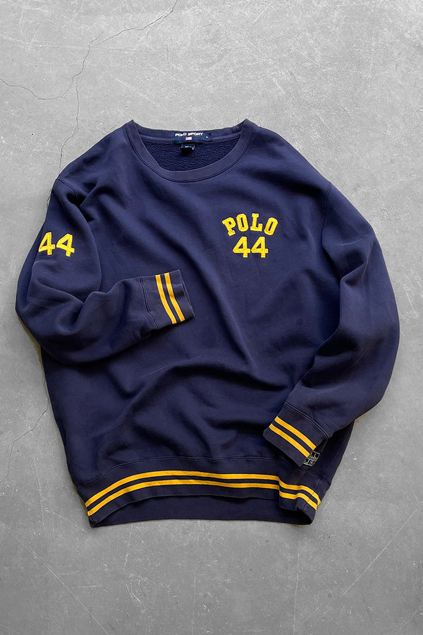 90'S EXCLUSIVE DECORATION SWEATSHIRT / NAVY [SIZE: L USED]