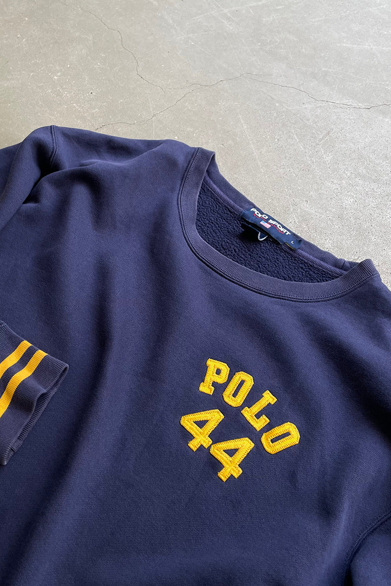 90'S EXCLUSIVE DECORATION SWEATSHIRT / NAVY [SIZE: L USED]