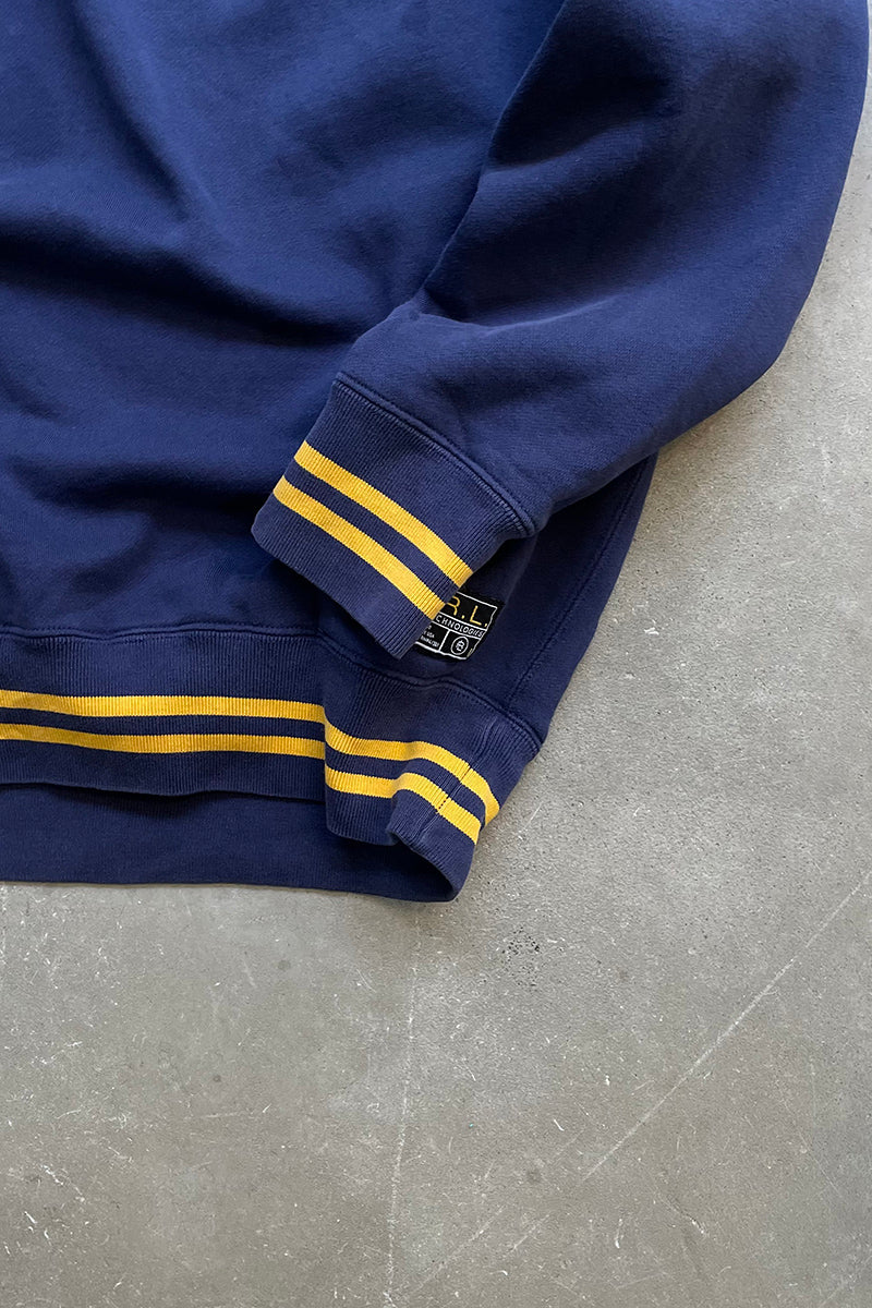 90'S EXCLUSIVE DECORATION SWEATSHIRT / NAVY [SIZE: L USED]