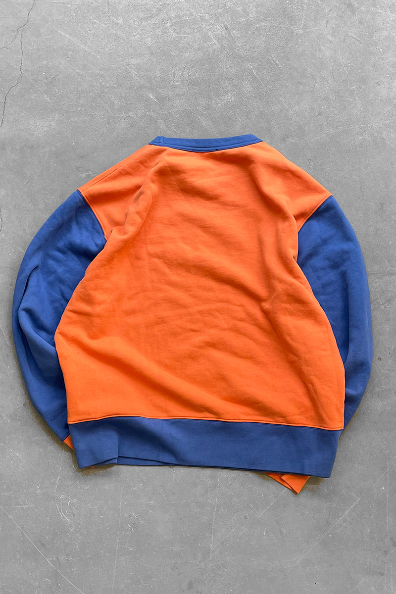 KID PRINT CREW NECK SWEATSHIRT / ORANGE [SIZE: L USED]