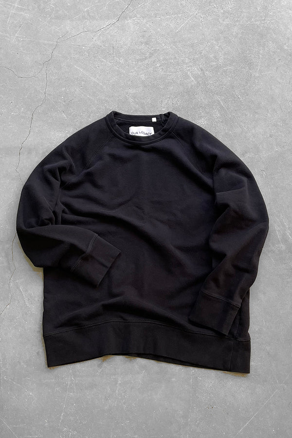 BLACK LOOP SWEATSHIRT / BLACK [SIZE: 48 USED]