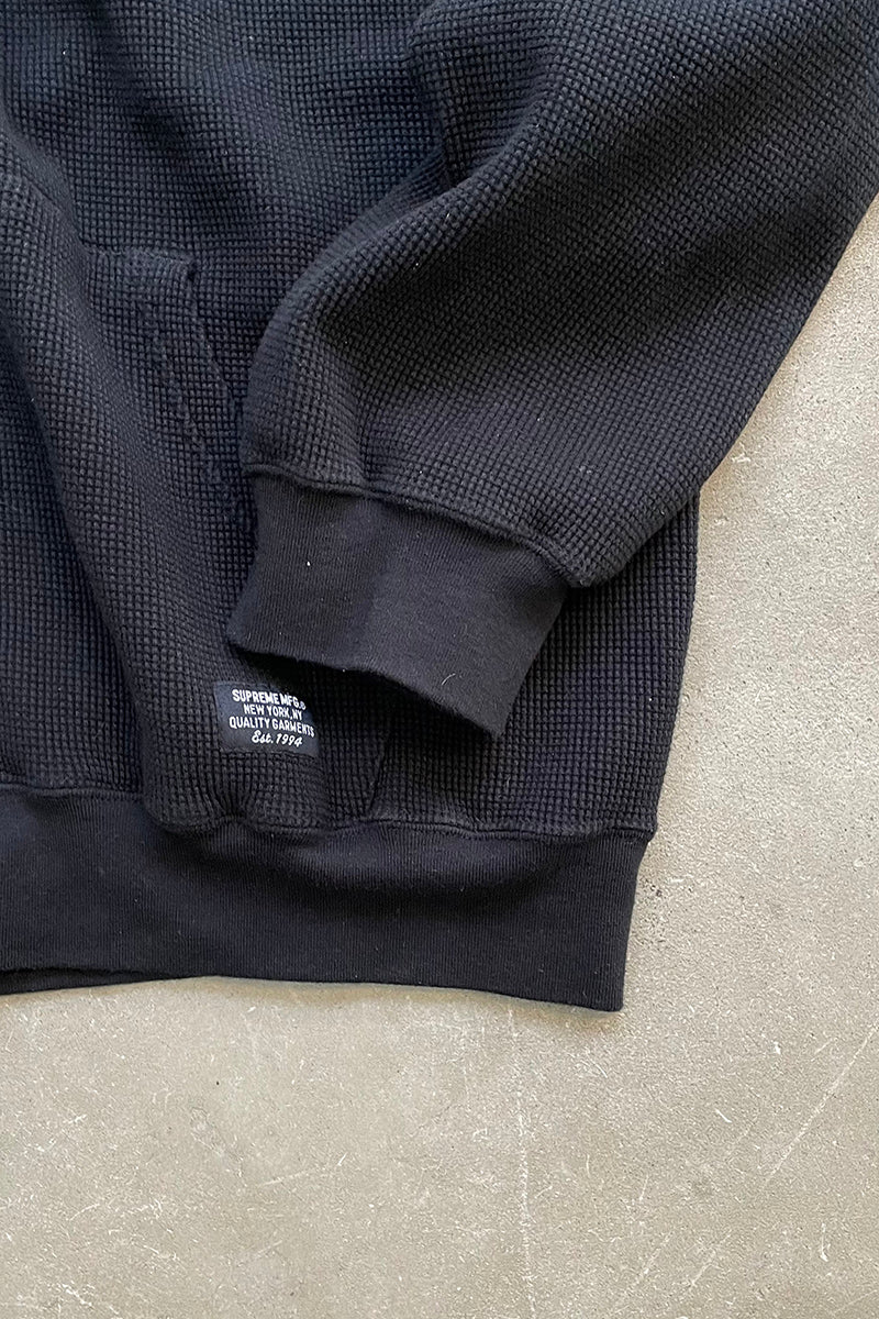 THERMAL ZIP UP SWEAT HOODIE / BLACK [SIZE: M USED]