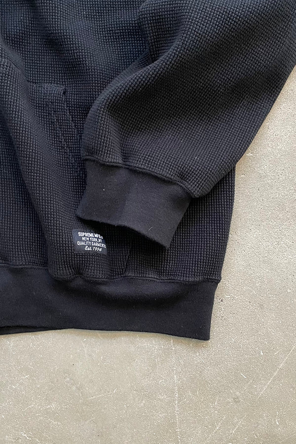 THERMAL ZIP UP SWEAT HOODIE / BLACK [SIZE: M USED]