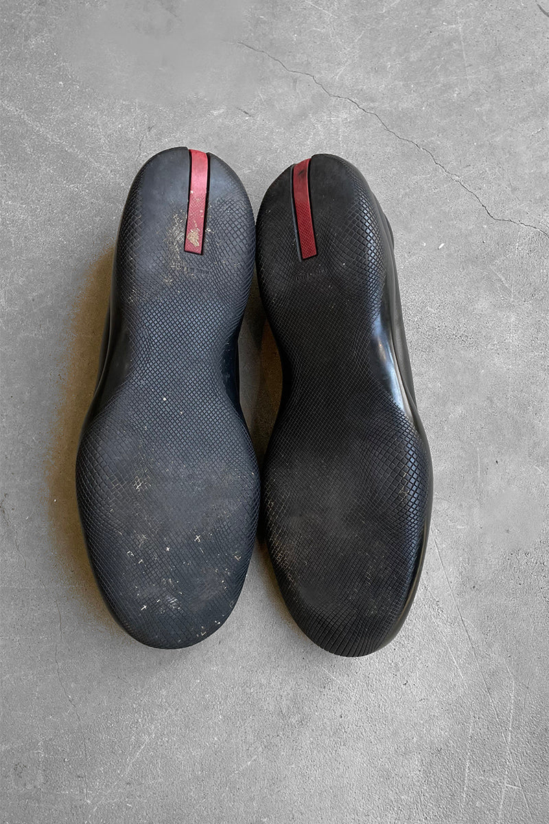 MADE IN ITALY SLIP-ON LEATHER SNEAKERS / BLACK [SIZE: US9.0 (equivalent to 27.0cm) USED]