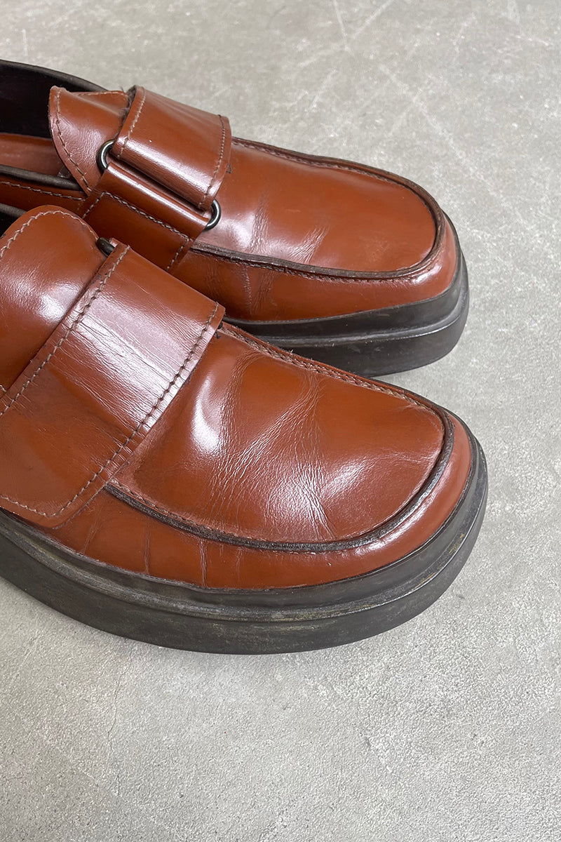 MADE IN ITALY 98SS LEATHER SNEAKERS / BROWN [SIZE: US6.5 (24.5cm equivalent) USED]