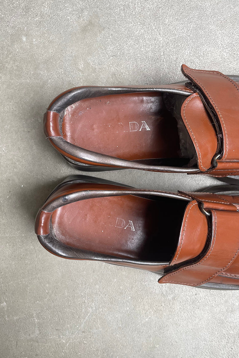MADE IN ITALY 98SS LEATHER SNEAKERS / BROWN [SIZE: US6.5 (24.5cm equivalent) USED]
