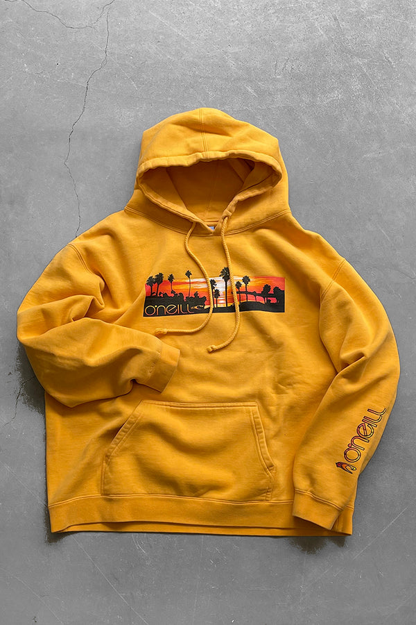 MADE IN RUSSIA Y2K EARLY 00'S SWEAT HOODIE / YELLOW [SIZE: L USED]