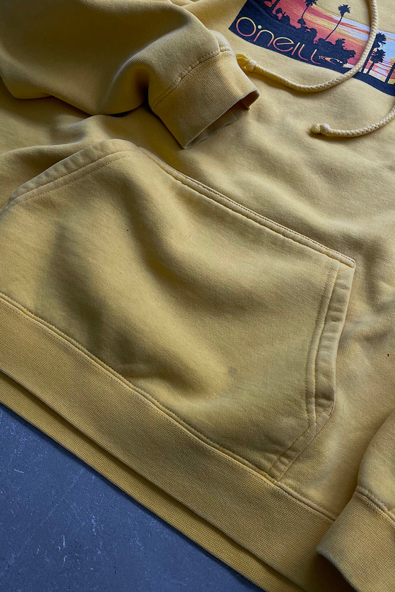 MADE IN RUSSIA Y2K EARLY 00'S SWEAT HOODIE / YELLOW [SIZE: L USED]