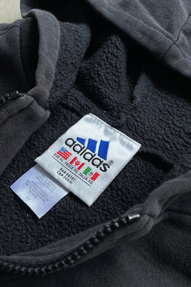 90'S HALF-ZIP SWEAT HOODIE / BLACK [SIZE: XL USED]