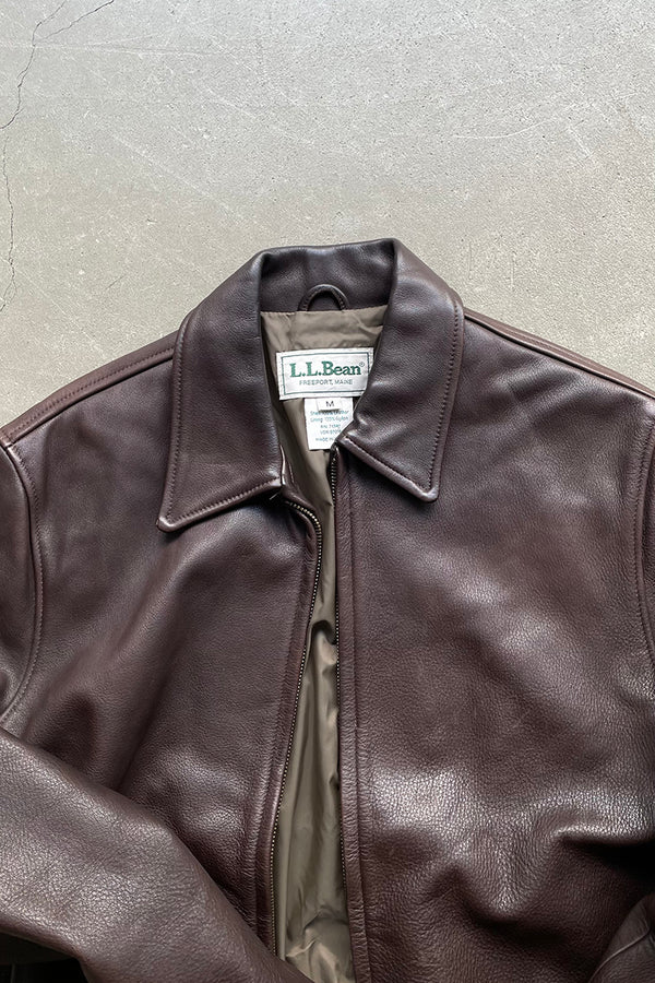 MADE IN USA 80'S LEATHER JACKET / BROWN [SIZE: M USED]