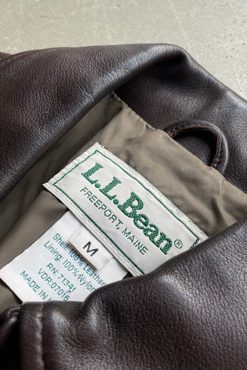 MADE IN USA 80'S LEATHER JACKET / BROWN [SIZE: M USED]